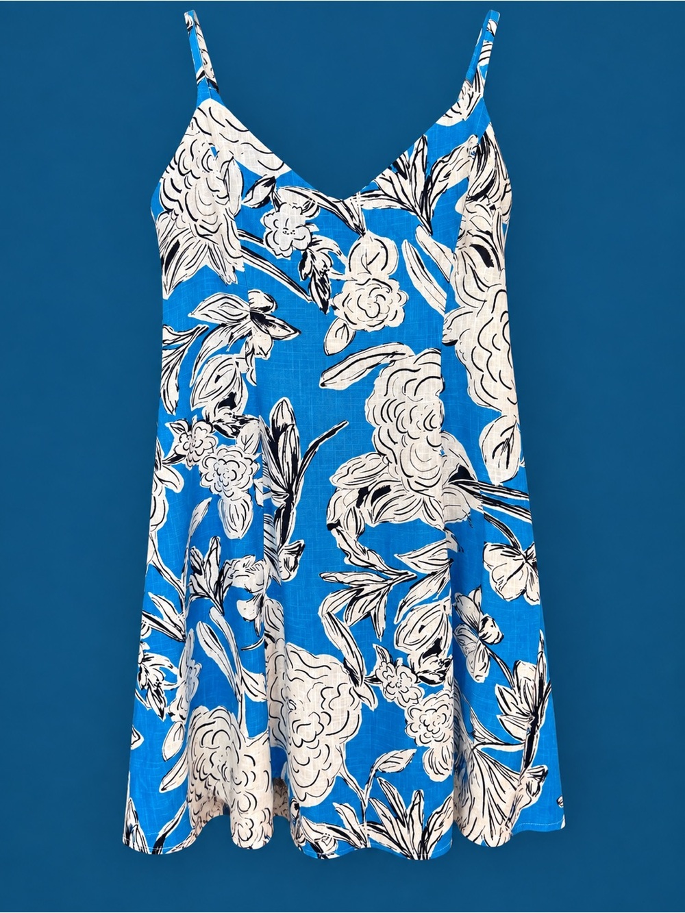 Zara Blue and White Floral Cami Mini Dress